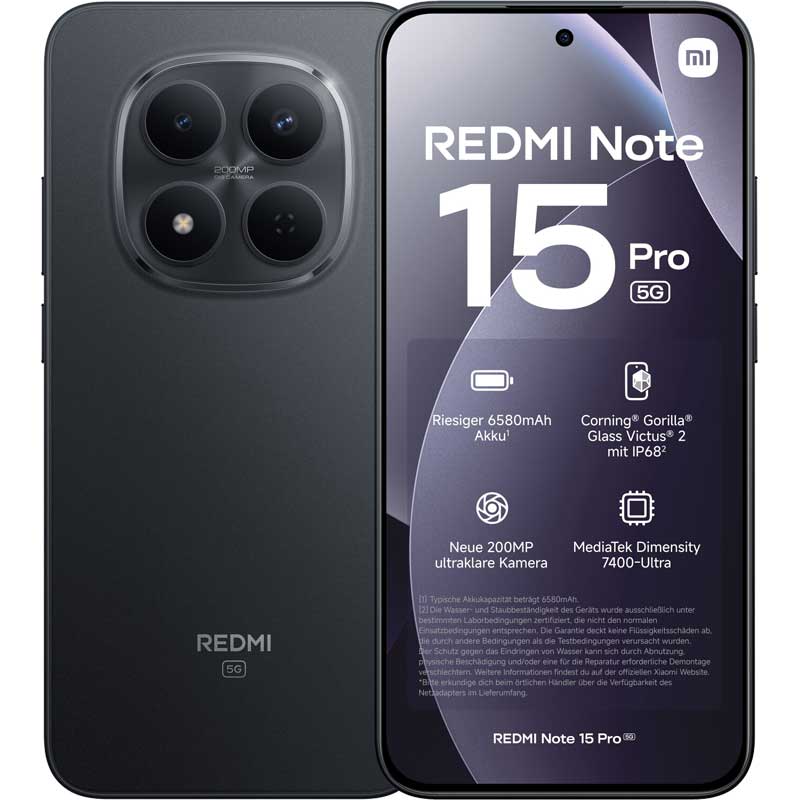 Xiaomi Redmi Note 15 Pro 8GB RAM 256GB Midnight Black EU
